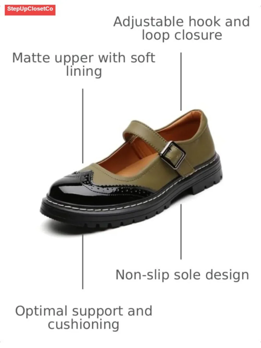 Women's Mary Jane Platform Shoes Non-Slip Adjustable Strap